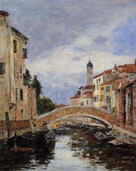 Eugene Boudin : Small Canal in Venice